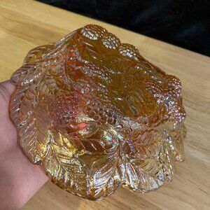 Vintage Carnival Indiana Marigold Barry Triangle Candy Dish
